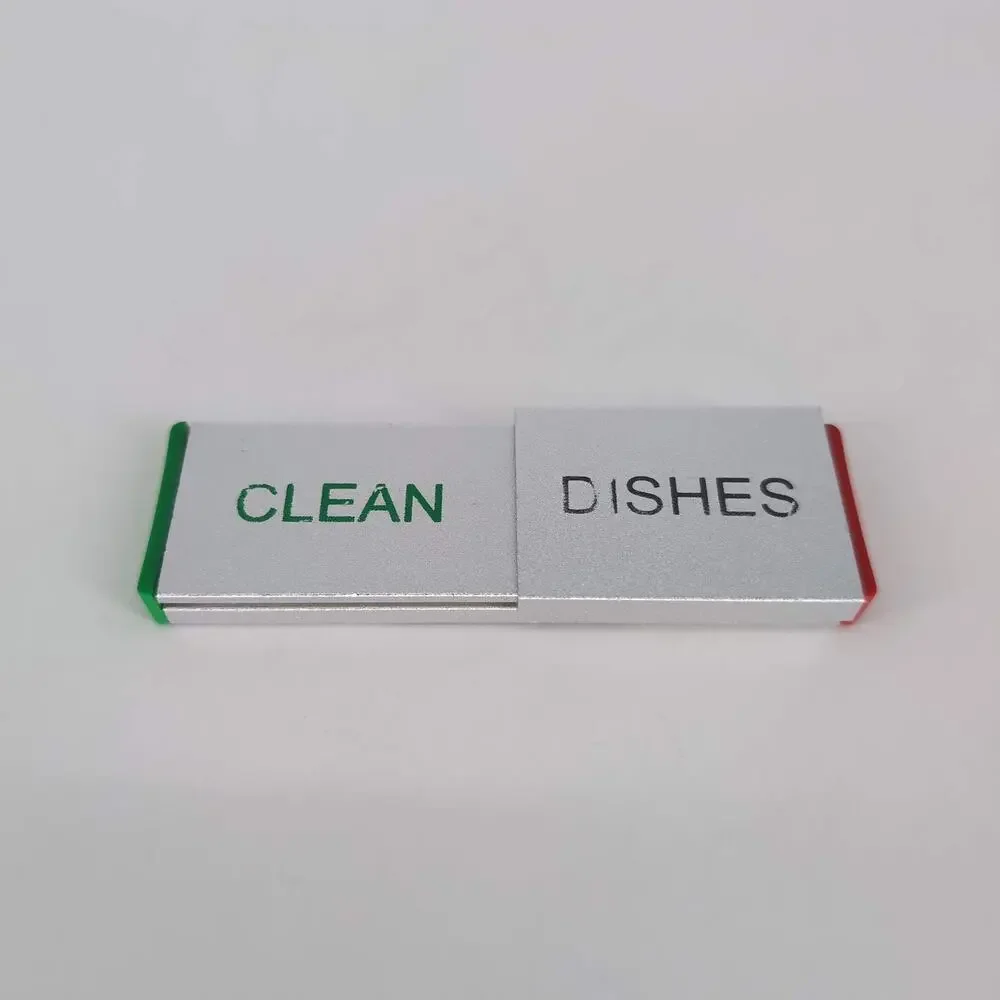 Dishwasher Magnet Clean Dirty Dishes Aluminum Sign Adhesive by Glide Signs - GUC